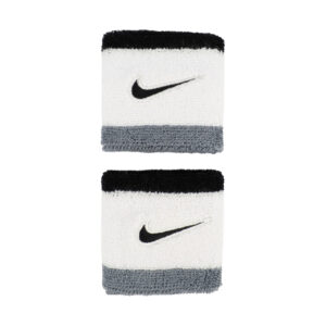 Frotki na rękę Nike Swoosh Wristbands 2 szt. biało-czarne-szare N1012405122OS