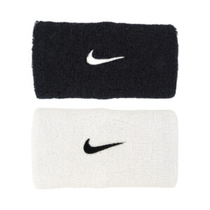 Frotki na rękę Nike Swoosh Wristbands 2 szt. biało-czarne N1012406036OS