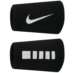 Frotki na nadgarstek Nike Elite Doublewide Wristbans 2 szt. czarno-białe N1006700010OS