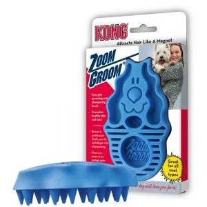 KONG Zoom Groom — gumowa szczotka do masażu i wyczesywania
